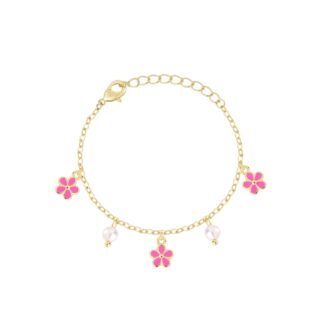 צמיד תליוני פרחים