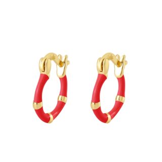 עגיל חישוק kiki אדום