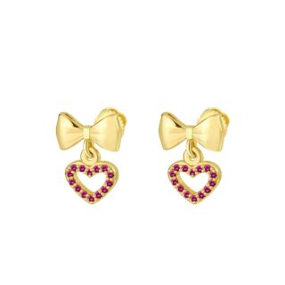 עגיל פפיון ורוד